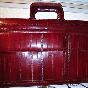 Burgundy Eel Skin Briefcase